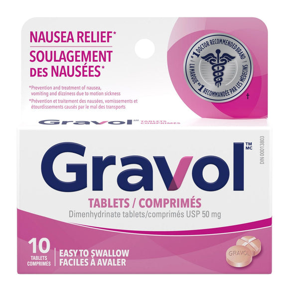 Gravol 50mg (10 tablets) (5.99)